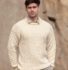 Aran Crew Neck Sweater in Natural