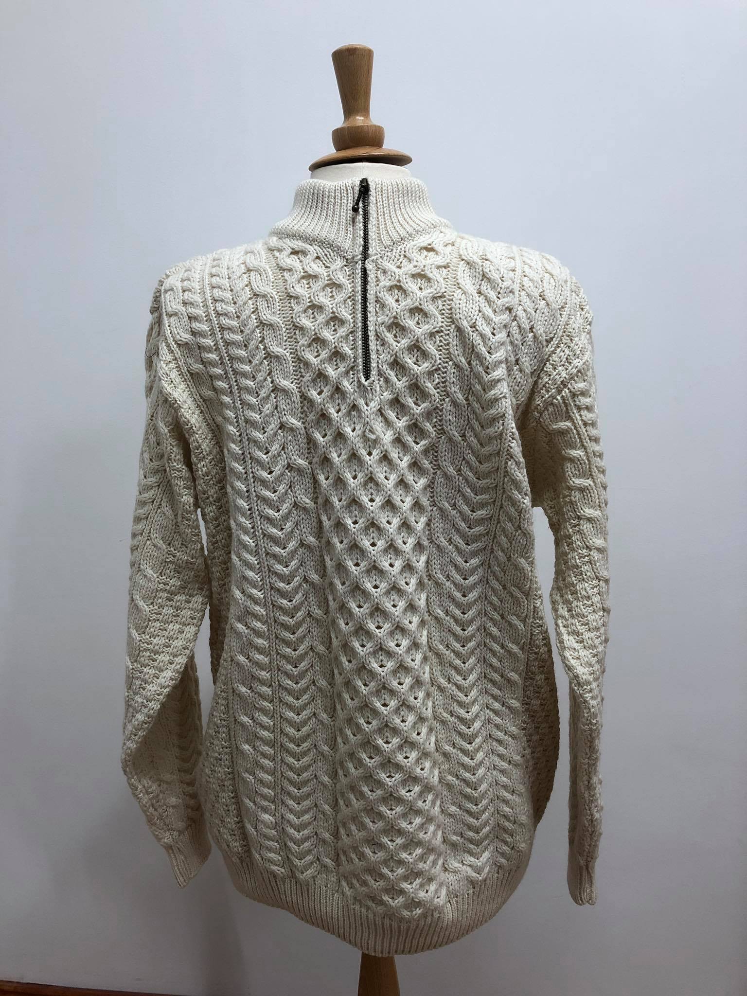 Half Zip Sweater in White