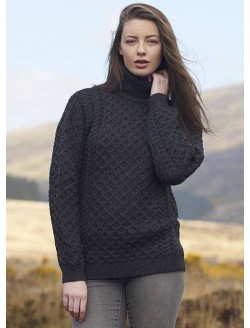 Merino Roll Neck in Charcoal