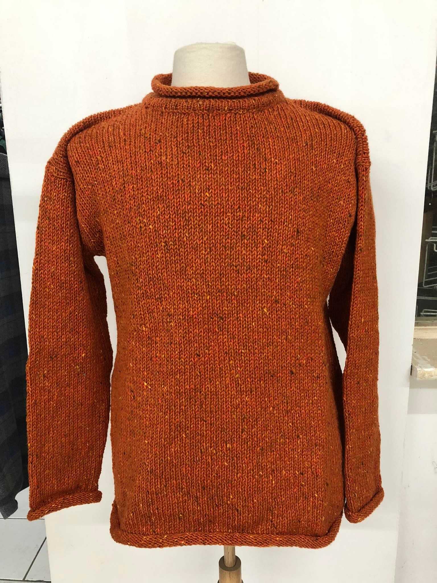 Roll Neck Fleck Tunic in Orange