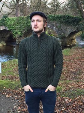 Half Zip Sweater in Green