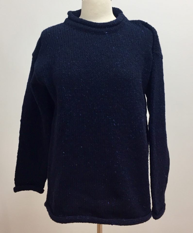 Roll Neck Fleck Tunic in Navy