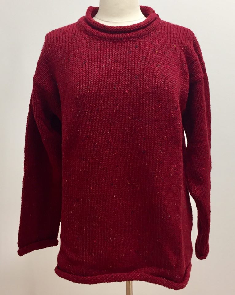 Roll Neck Fleck Tunic in Red