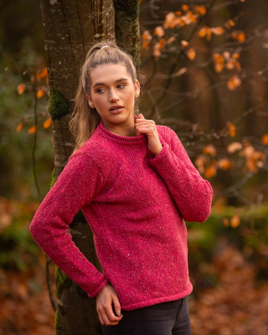 Ladies Fit Woollen Tunic in Pink
