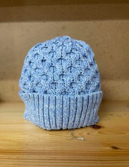 Wool Beanie in Blue Marl