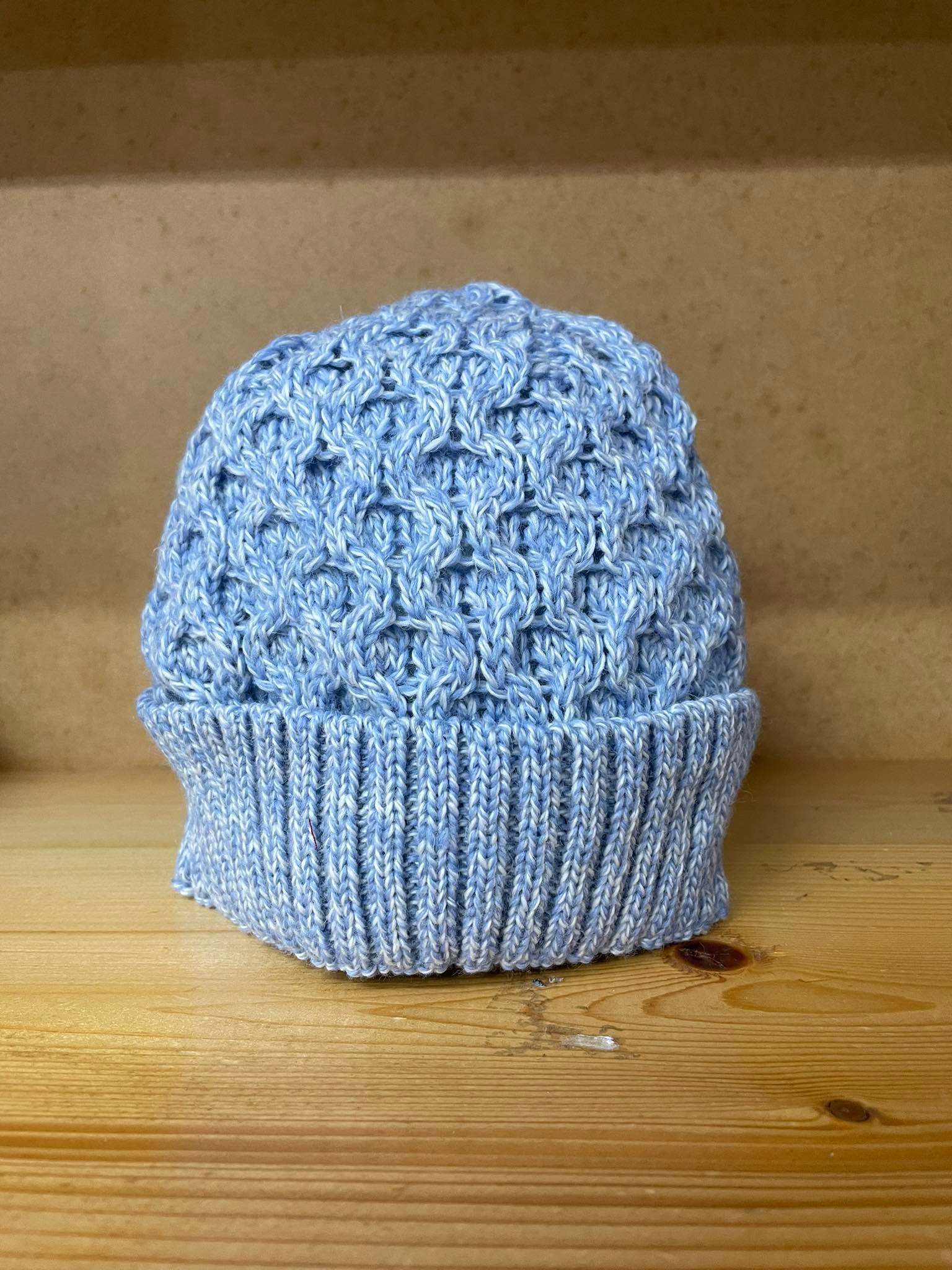 Wool Beanie in Blue Marl