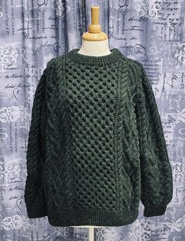Dark Green Honeycomb Crewneck