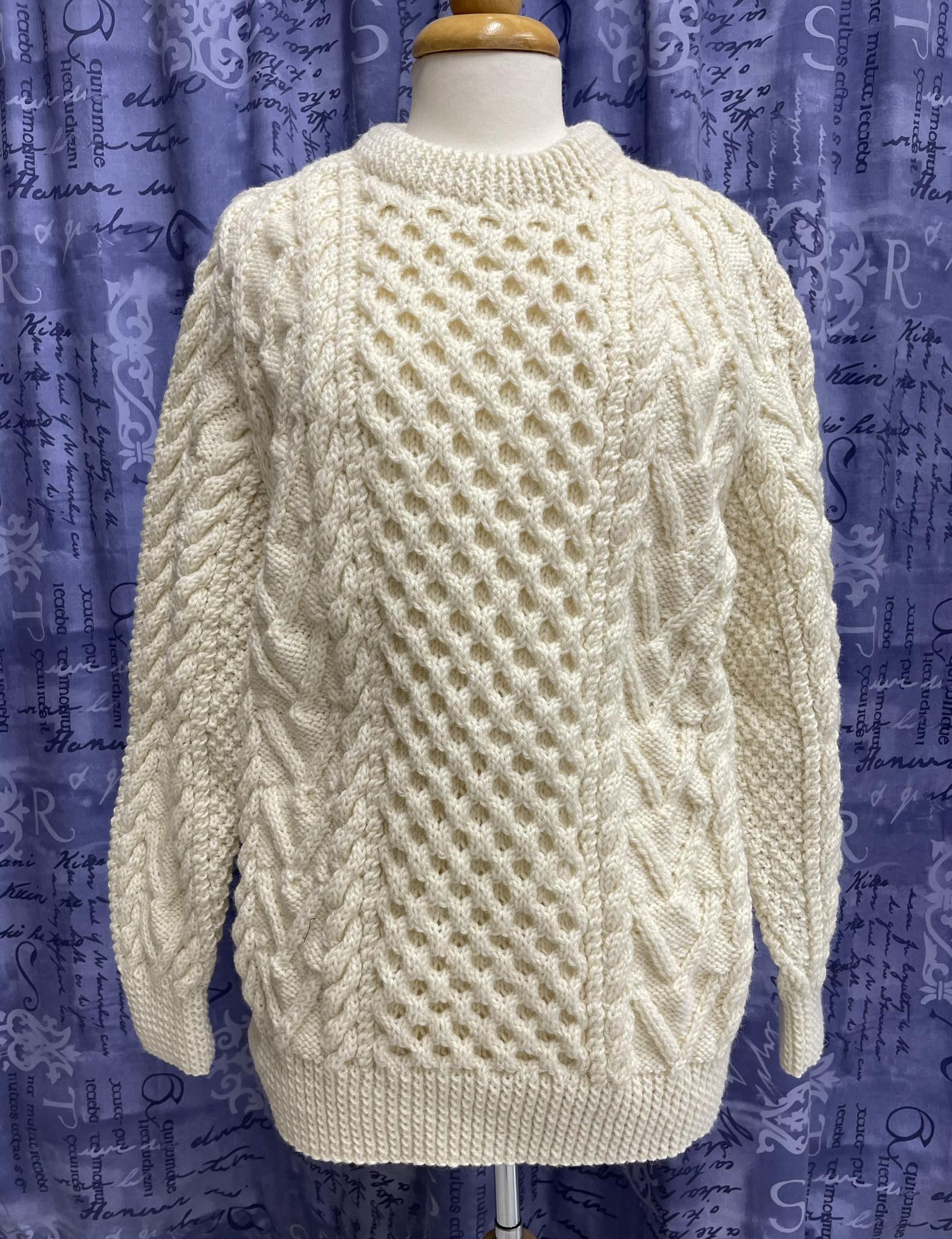 White Honeycomb Aran Sweater