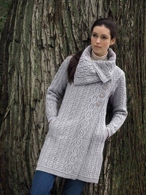 Long Merino Cardigan in Grey