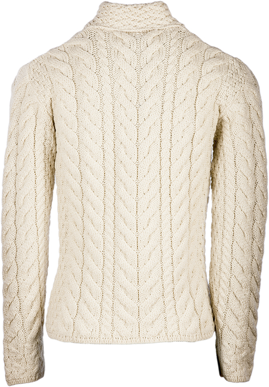 Merino Roll Neck Cardigan in White