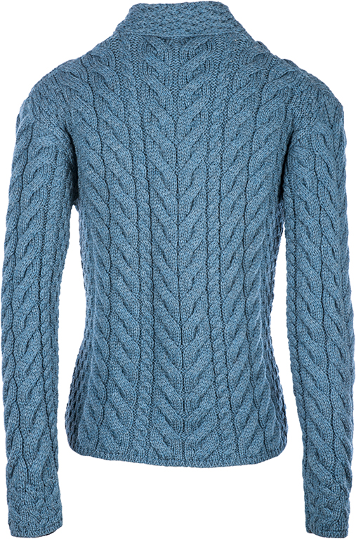 Merino Roll Neck Cardigan in Jade