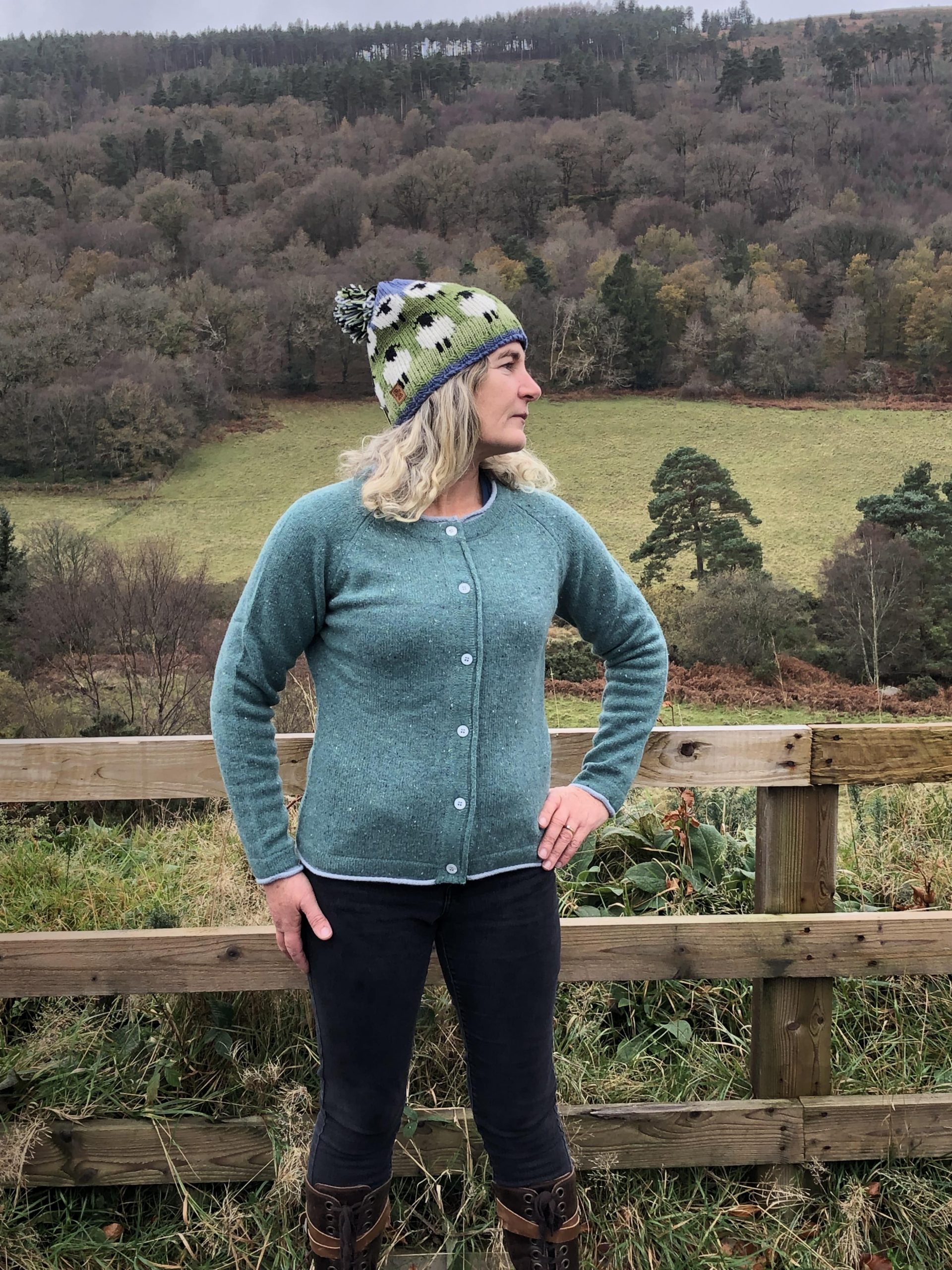 Killiney Cardigan in Seafoam Green