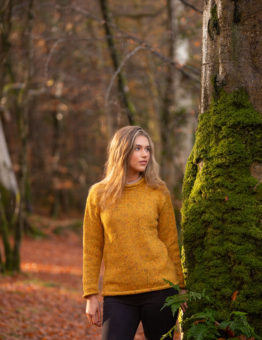 Roll Neck Fleck Tunic in Yellow
