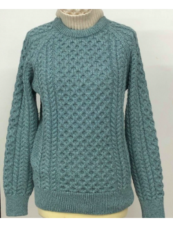 Merino Crew Neck Sweater in Turquoise
