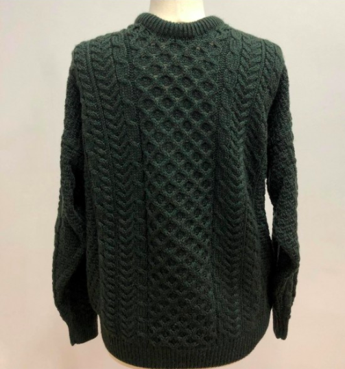 Merino Wool Crew Neck in Forest Green