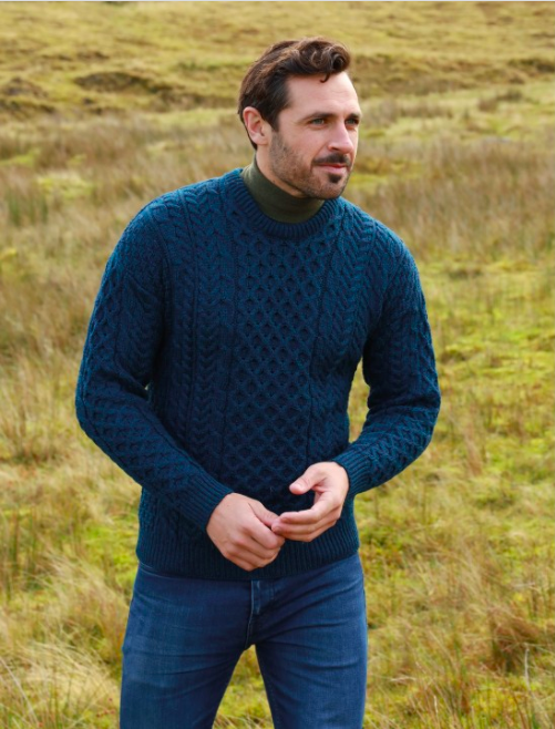 Merino Wool Crew Neck in Black Watch