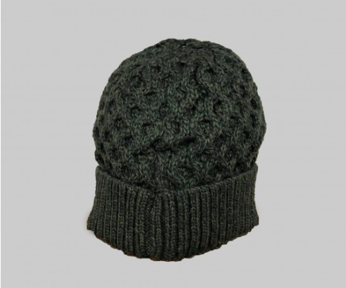 Wool Beanie in Army Green