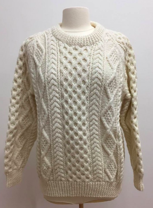 White Honeycomb Aran Sweater