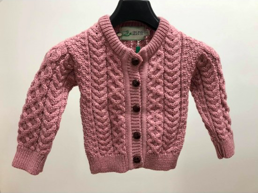 Merino Cardigan in Pink