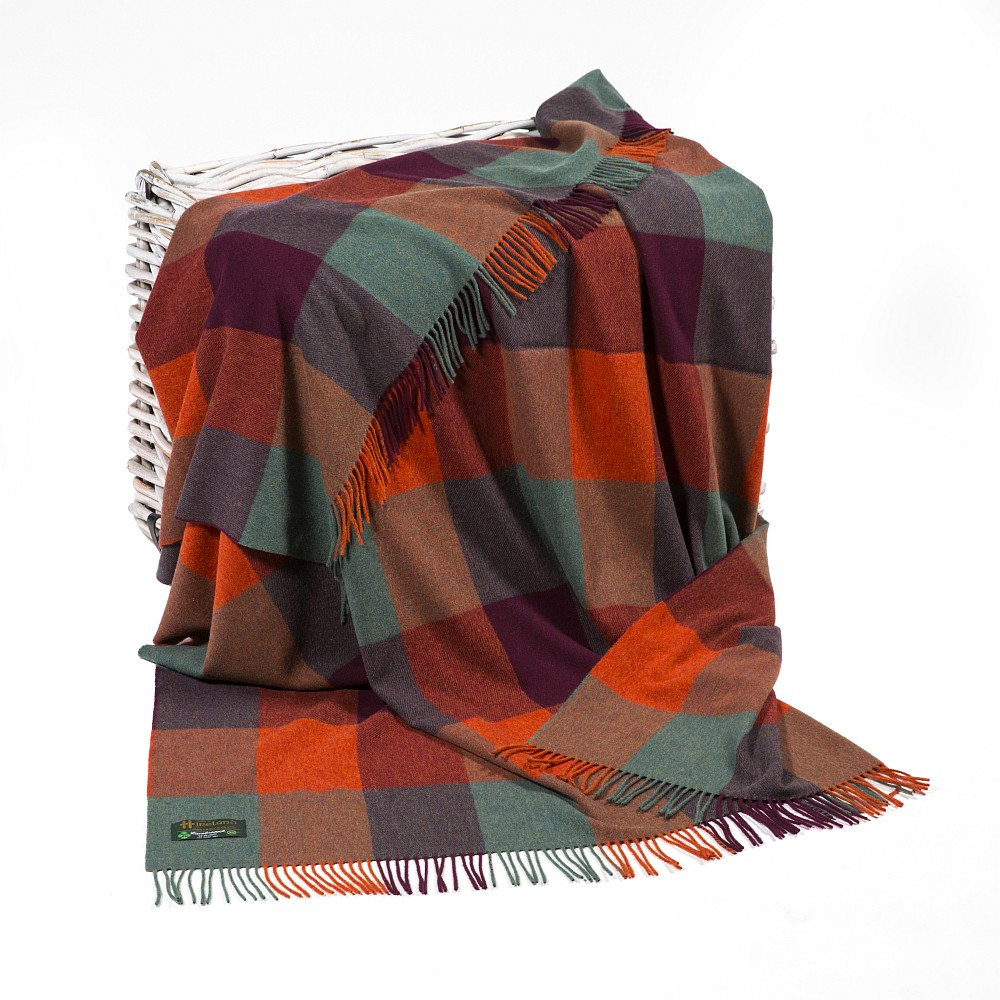 Orange, Maroon and Seagreen blanket