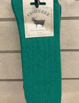 Cashmere and Wool Bright Green Socks in Size 7-11