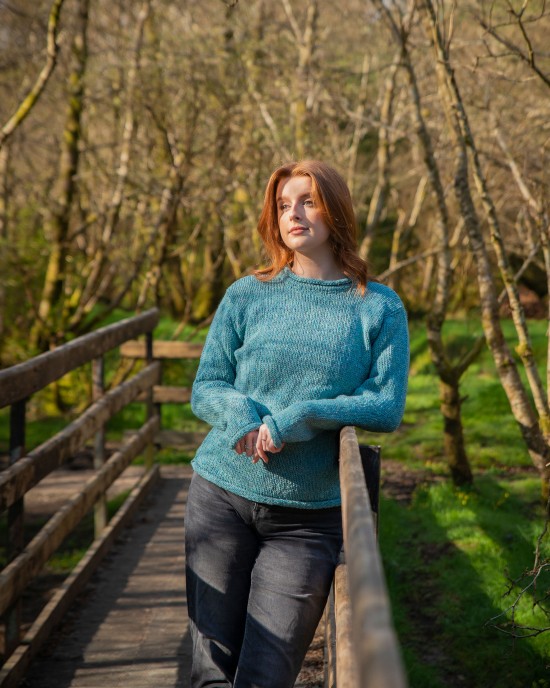 Ladies Fit Wool Tunic in Pale Blue
