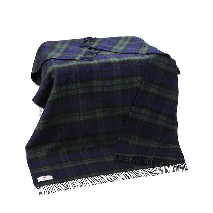 Large Wool Throw  Blackwatch Plaid