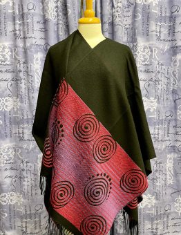Red and Black Celtic Swirl Shawl