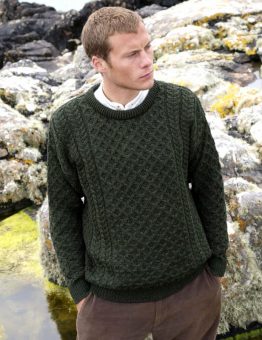 Green Merino Wool Crewneck