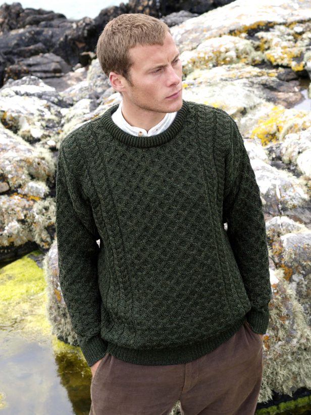 Green Merino Wool Crewneck