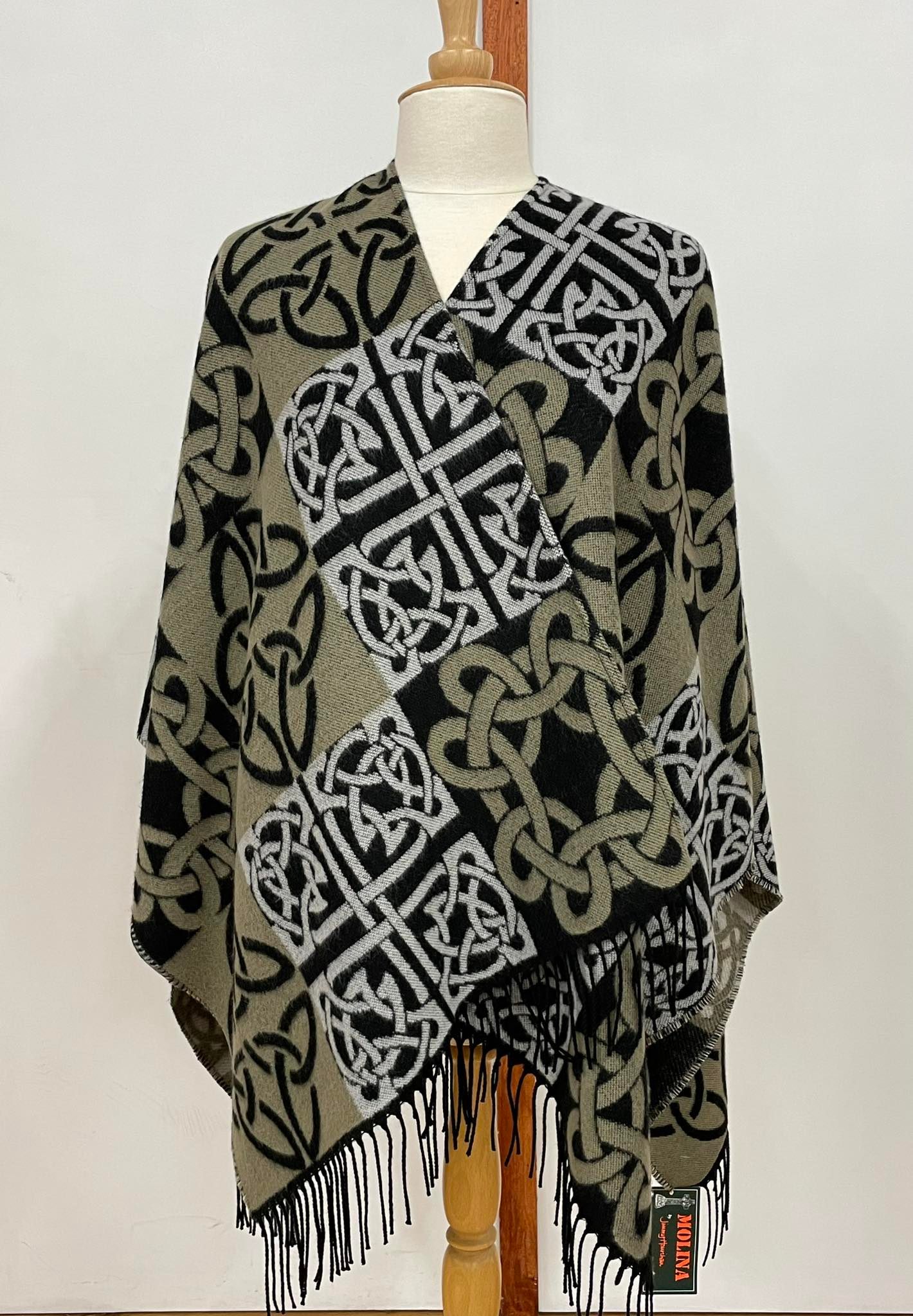 Fringe Shawl With Celtic Motif