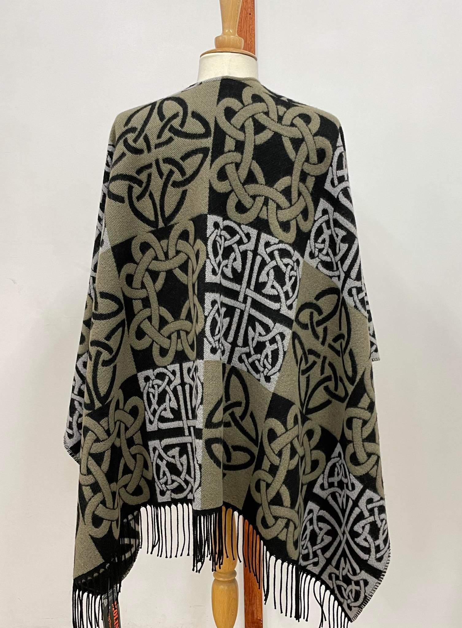 Fringe Shawl With Celtic Motif
