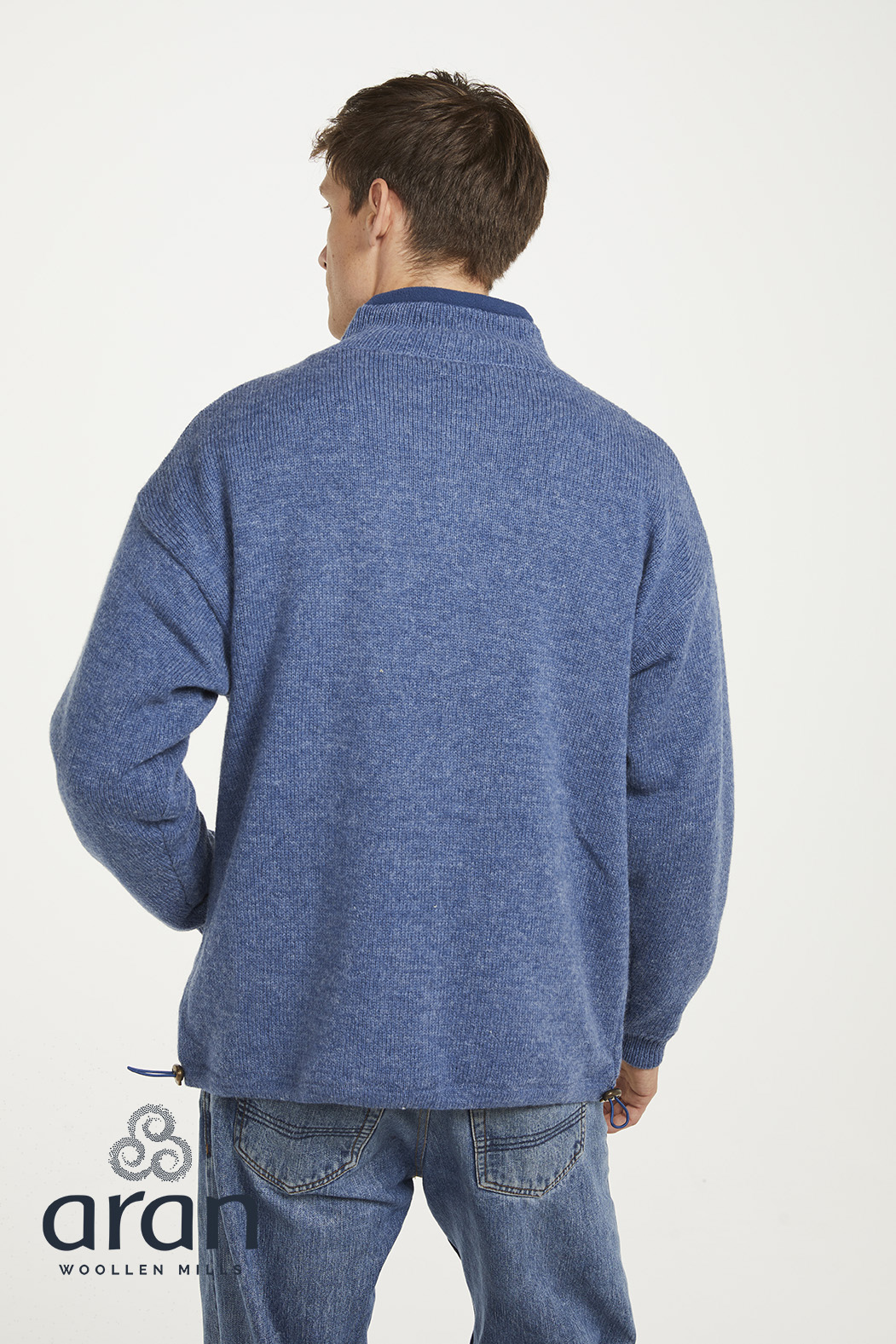 Lined Zip Cardigan in Light Blue
