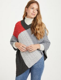 Patchwork Aran Poncho