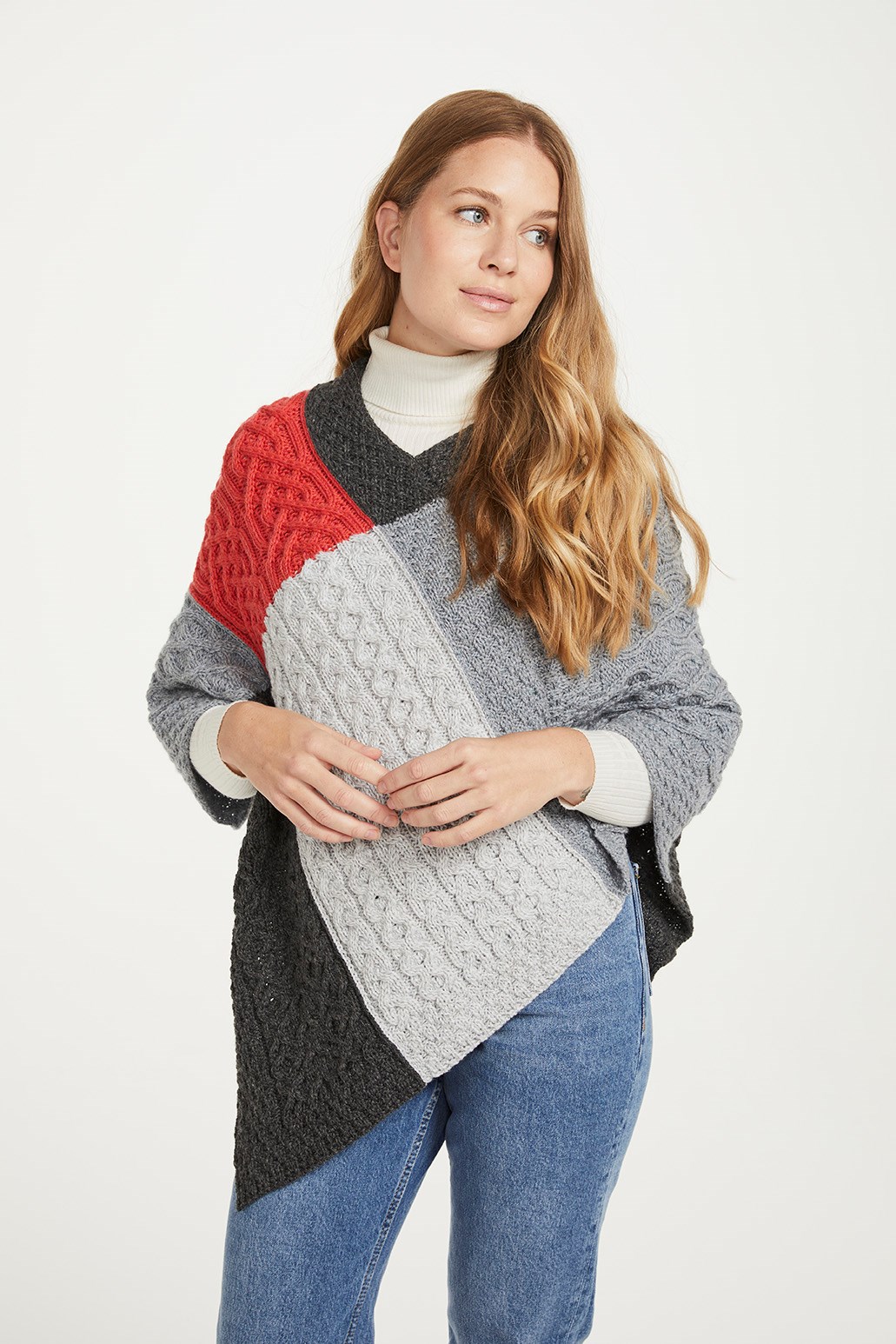 Patchwork Aran Poncho