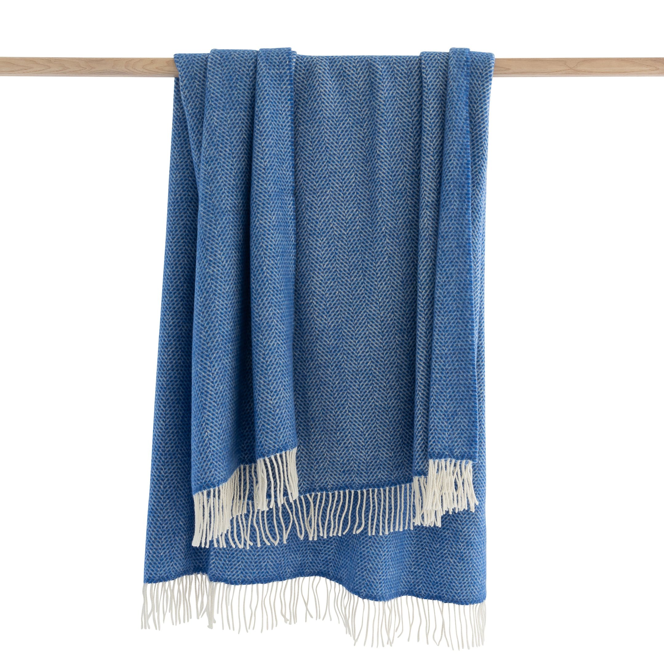 Blue Merino and Cashmere Throw